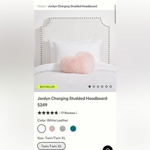 DORMIFY Twin/Twin XL White Headboard With Charging Station